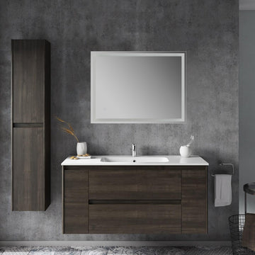 Pax Rectangular Frameless Anti-Fog Aluminum Front/Back-lit Tri-color LED Bathroom Vanity Mirror with Smart Touch Control - JONATHAN Y
